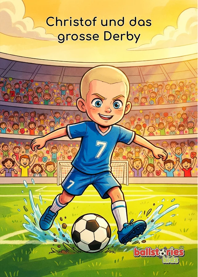 Buchcover: Christof und das grosse Derby - personalisierte Fußballgeschichte