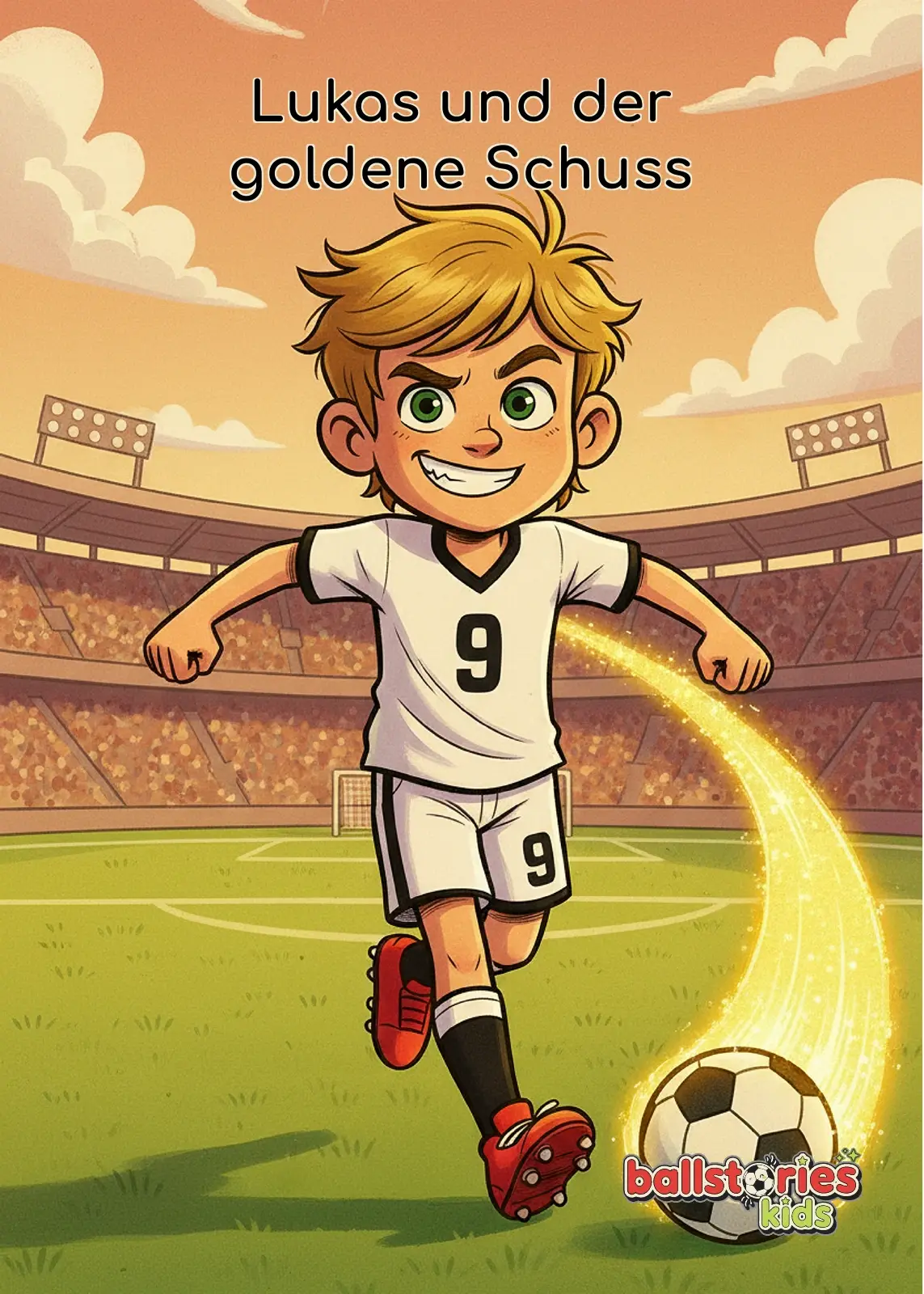 Buchcover: Lukas und der goldene Schuss - personalisierte Fußballgeschichte